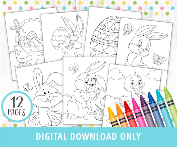 Easter coloring pages easter coloring pages for kids easter printable easter games easter activities printable easter bunny digital