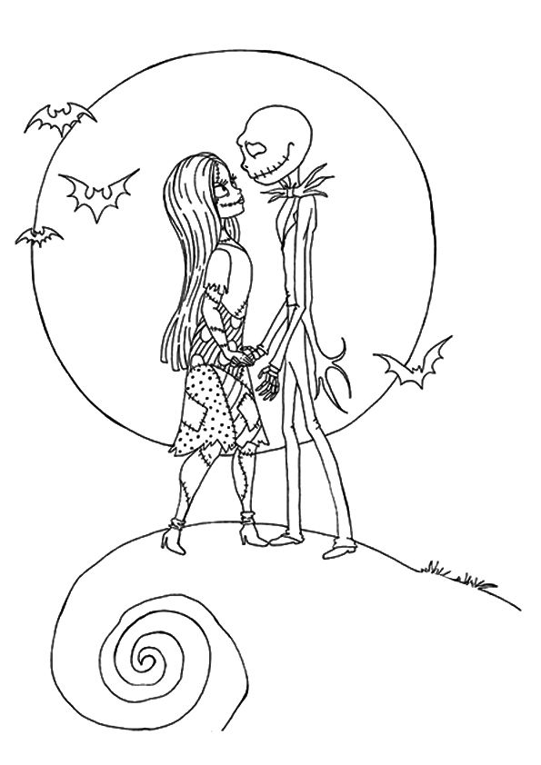 Coloring page nightmare before christmas drawings disney coloring pages jack nightmare before christmas