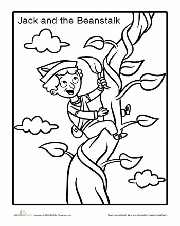 Jack and the beanstalk coloring worksheet education jack and the beanstalk coloring pages monster coloring pages