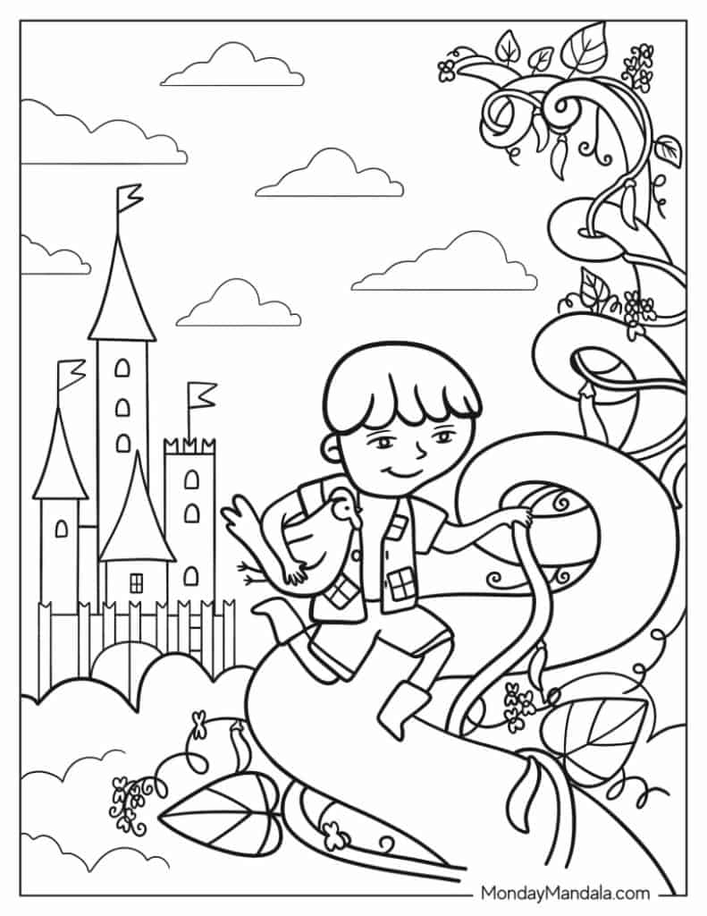 Fairy tale coloring pages free pdf printables