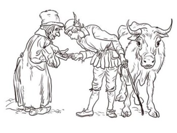 Jack and the beanstalk story coloring picture by stevens social studies