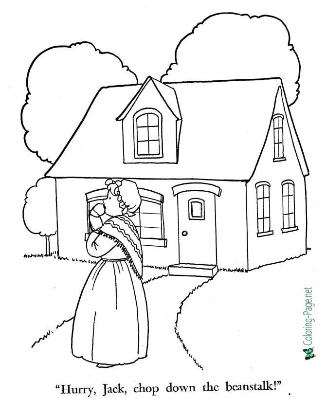Jack and the beanstalk coloring pages