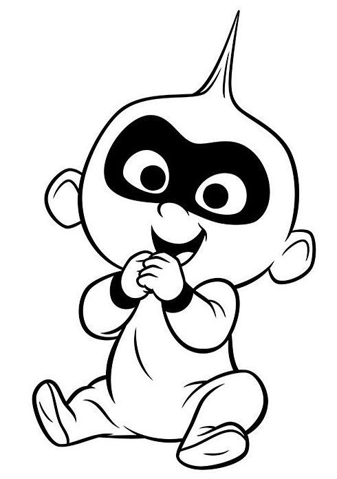Cute jack jack the incredibles coloring page for kids disney character drawings disney drawings sketches drawing cartoon characters