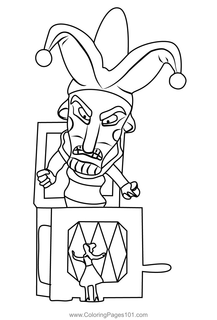 Jack in the box from fantasia coloring page for kids