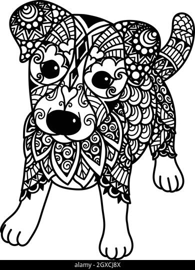 Cute jack russell terrier puppy for printing coloring book t shirt design and so on stock vector stock vector image art