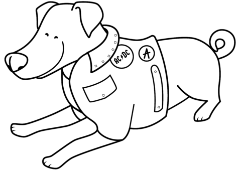 Funny jack russell terrier in acdc jacket coloring page free printable coloring pages