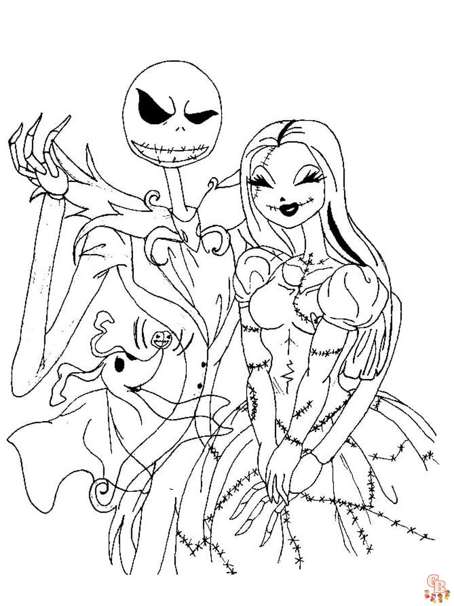 Free printable nightmare before christmas coloring pages
