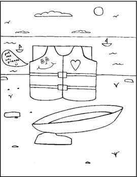 Life jacket coloring page by mr ds precal store tpt