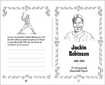 Jackie robinson famous american printable mini