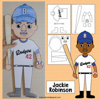 Black history month craft jackie robinson art projects coloring activities board