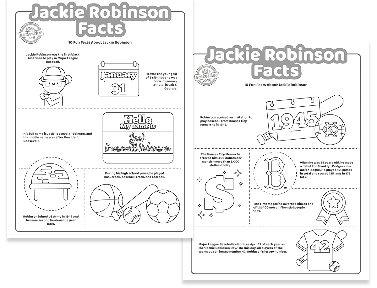 Printable jackie robinson facts for kids kids activities blog