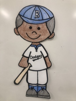 Jackie robinson baseball player coloring craft by made by miss mann