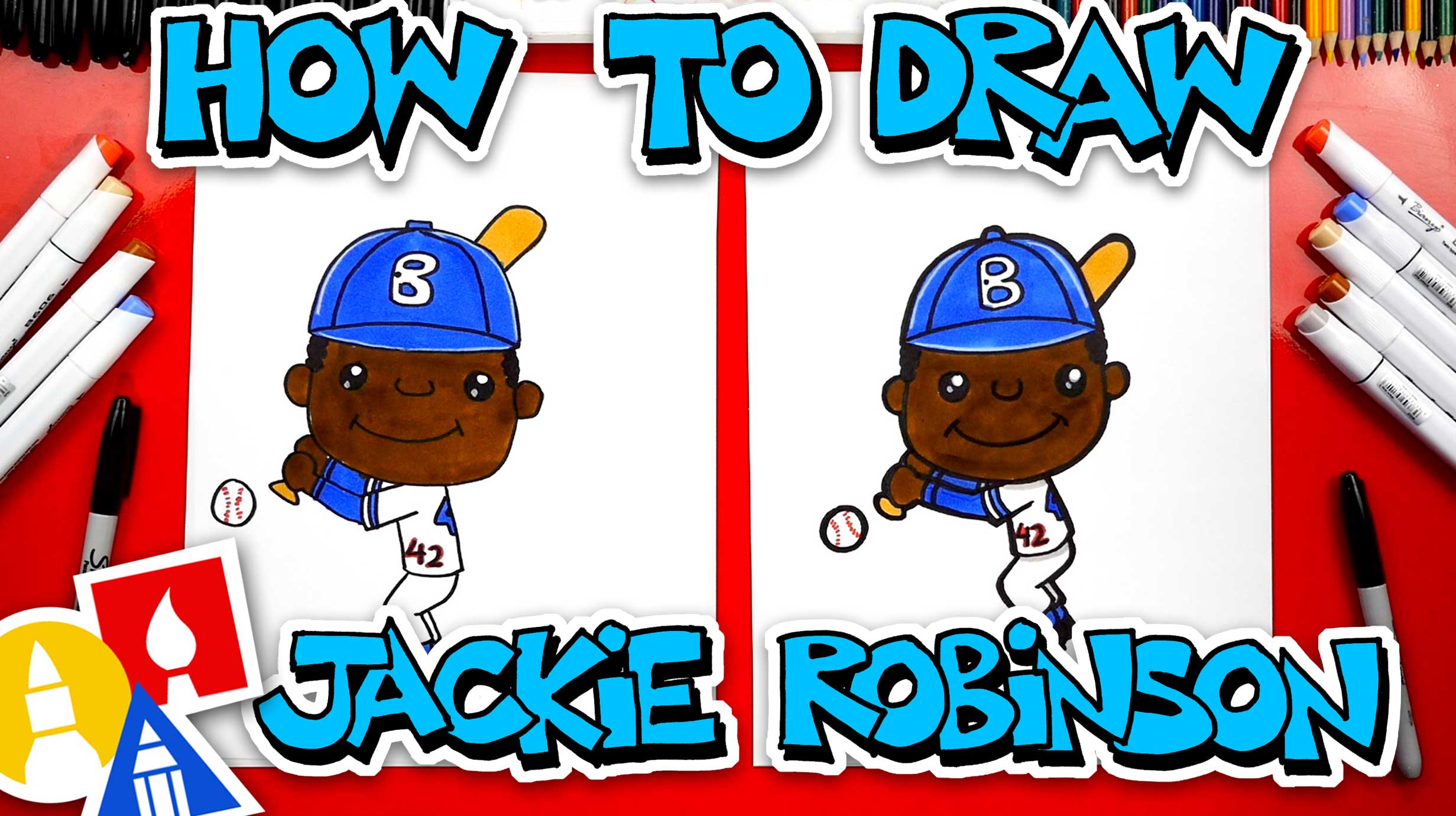 How to draw jackie robinson