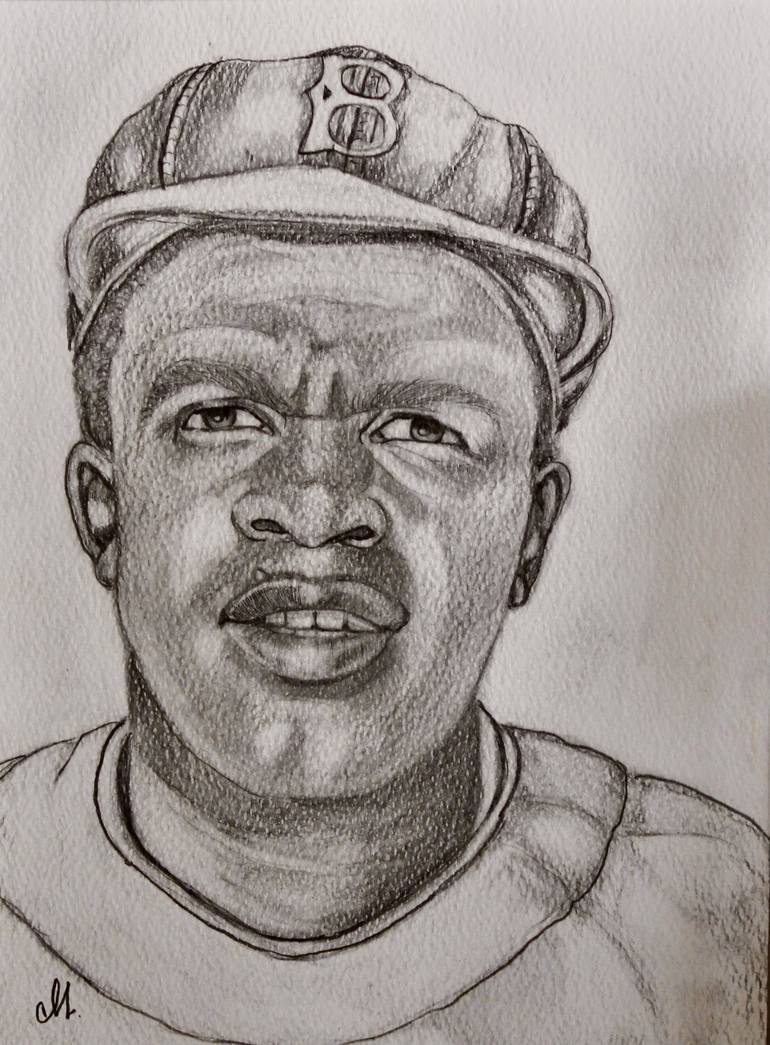Jackie robinson the trailblazer drawing by margot stinton saatchi art