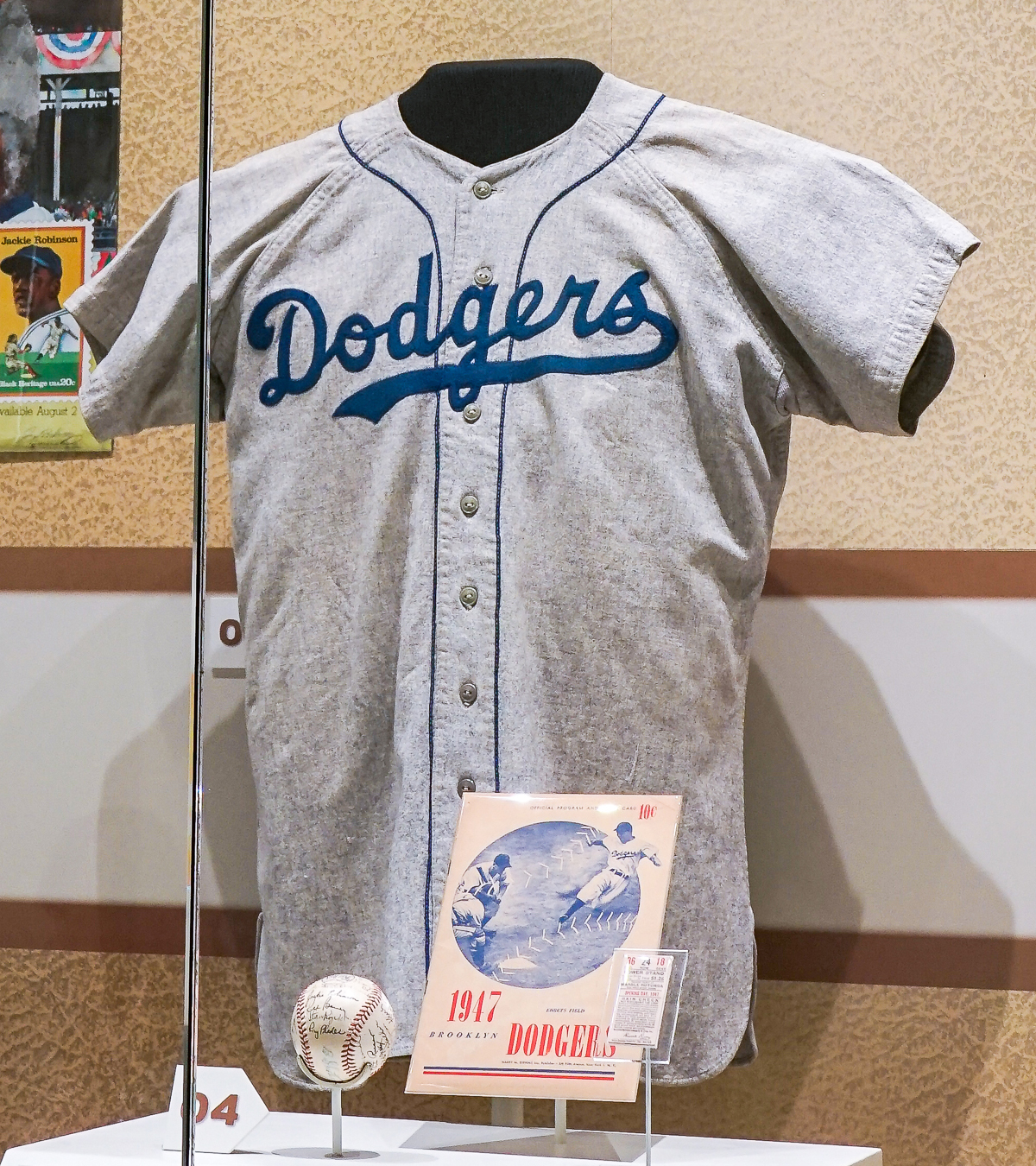 Jackie robinson brooklyn dodgers road jersey national postal museum