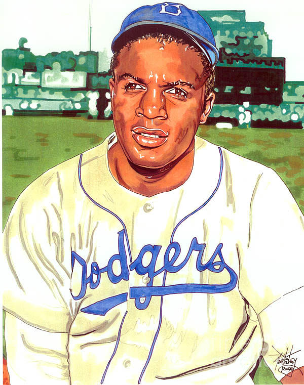 Jackie robinson drawing by neal portnoy