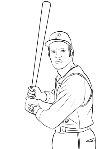 Roberto clemente coloring page free printable coloring pages