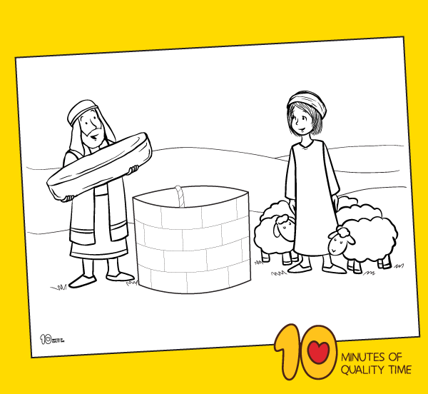 Jacob meets rachel coloring page â minutes of quality time