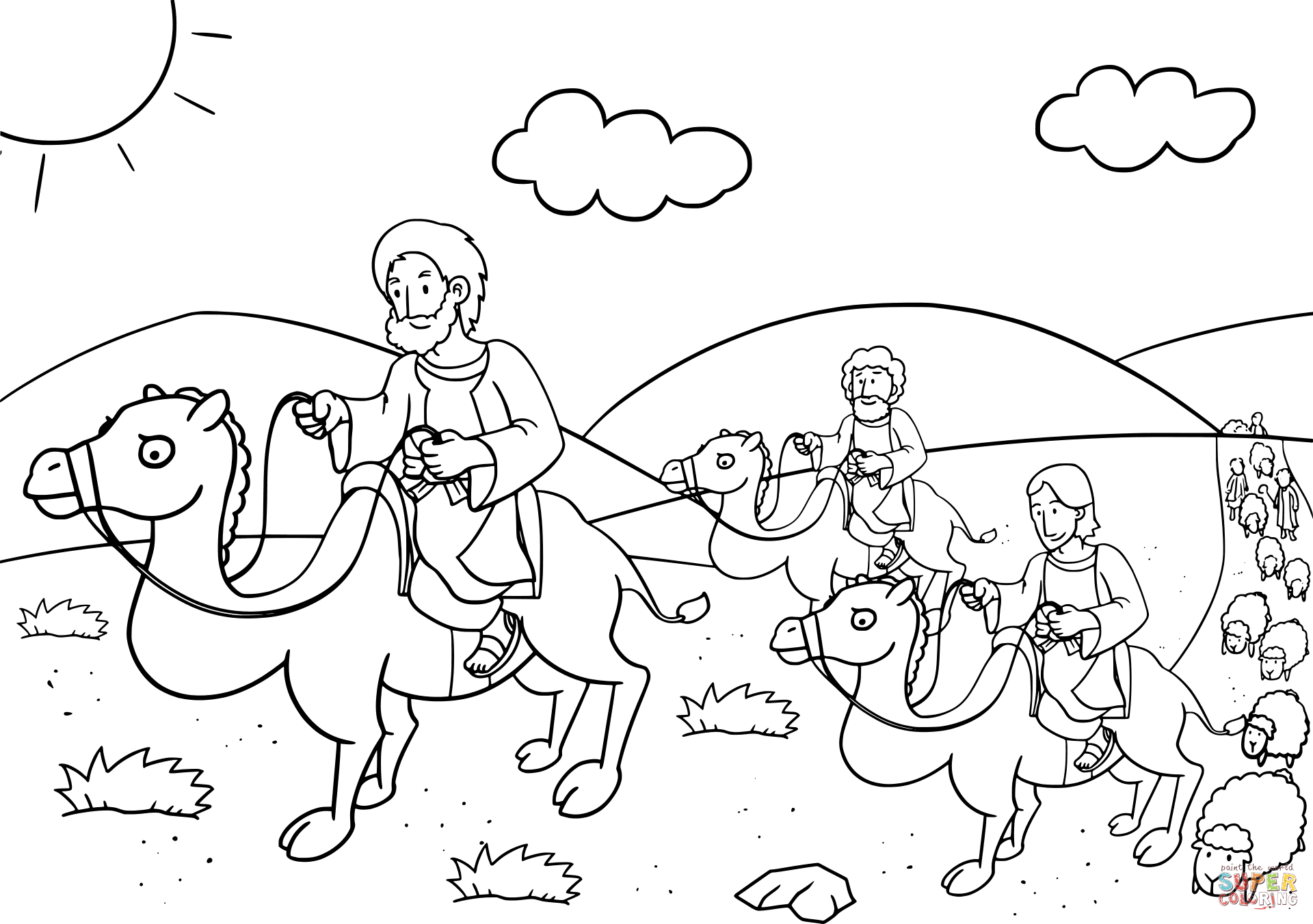 Jacob returns to bethel coloring page free printable coloring pages coloring pages bible story crafts bible crafts