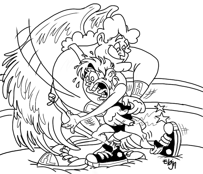 Jacob wrestle god cartoon coloring pages genesis
