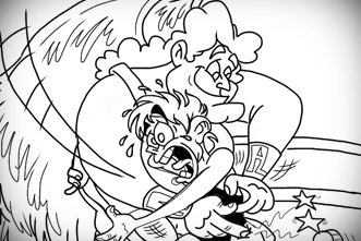 Free printable jacob wrestles god coloring page