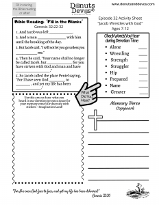 Jacob wrestles with god coloring pageactivity sheet ep