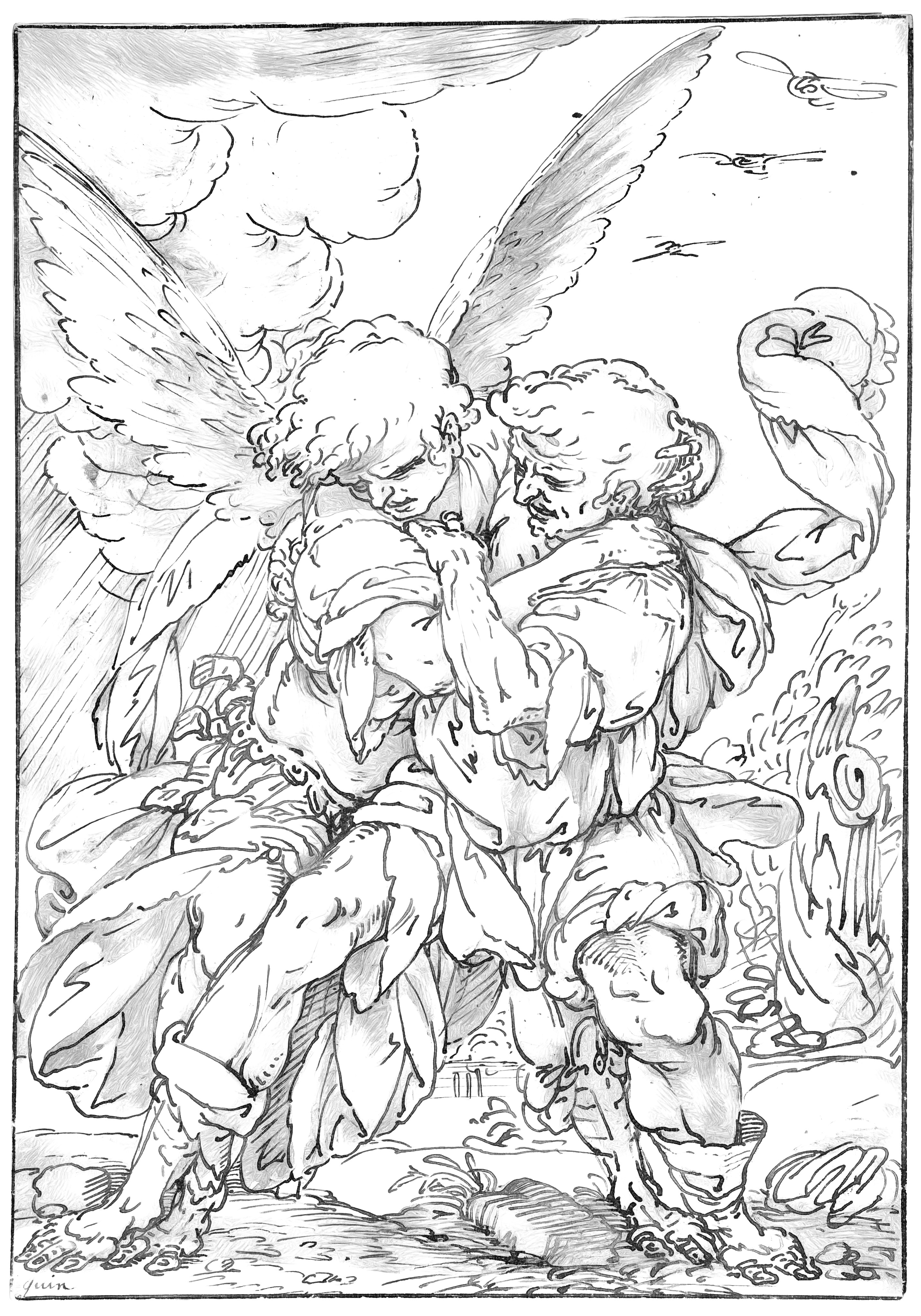 Jacob wrestling with the angel