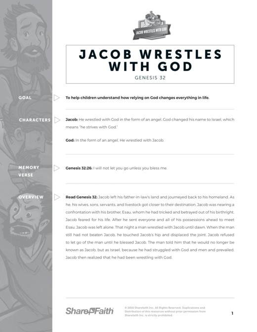The story of jacob wrestling with god sunday school coloring pages clover media