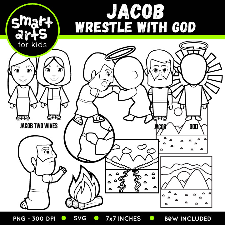 Jacob wrestle with god clip art