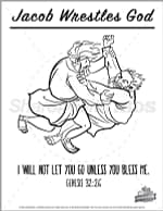 Genesis jacob wrestles with god preschool letter coloring â