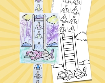 Jacobs ladder activity sunday school craft bible lesson for kids kids bible coloring sunday school printable bible study for kids