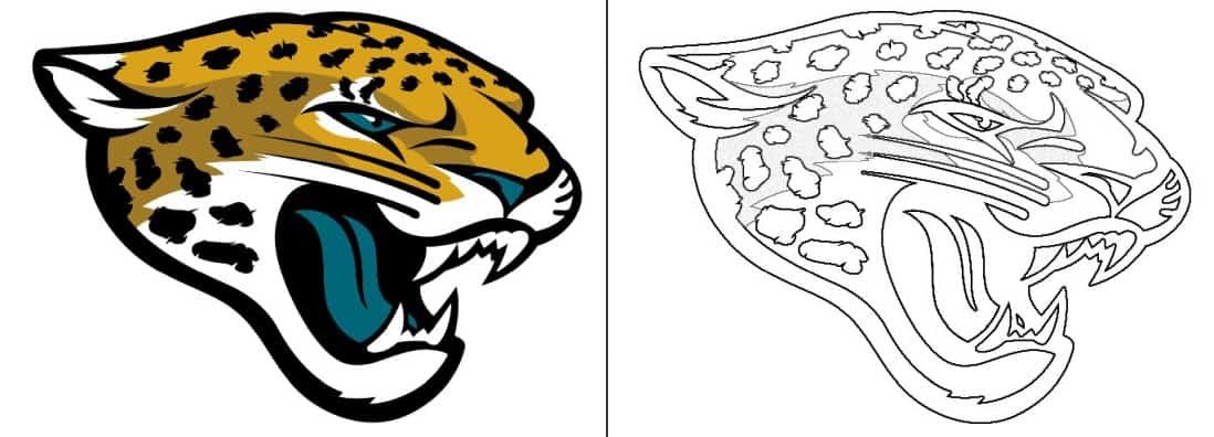 Jacksolnville jaguars logo with a sample coloring page