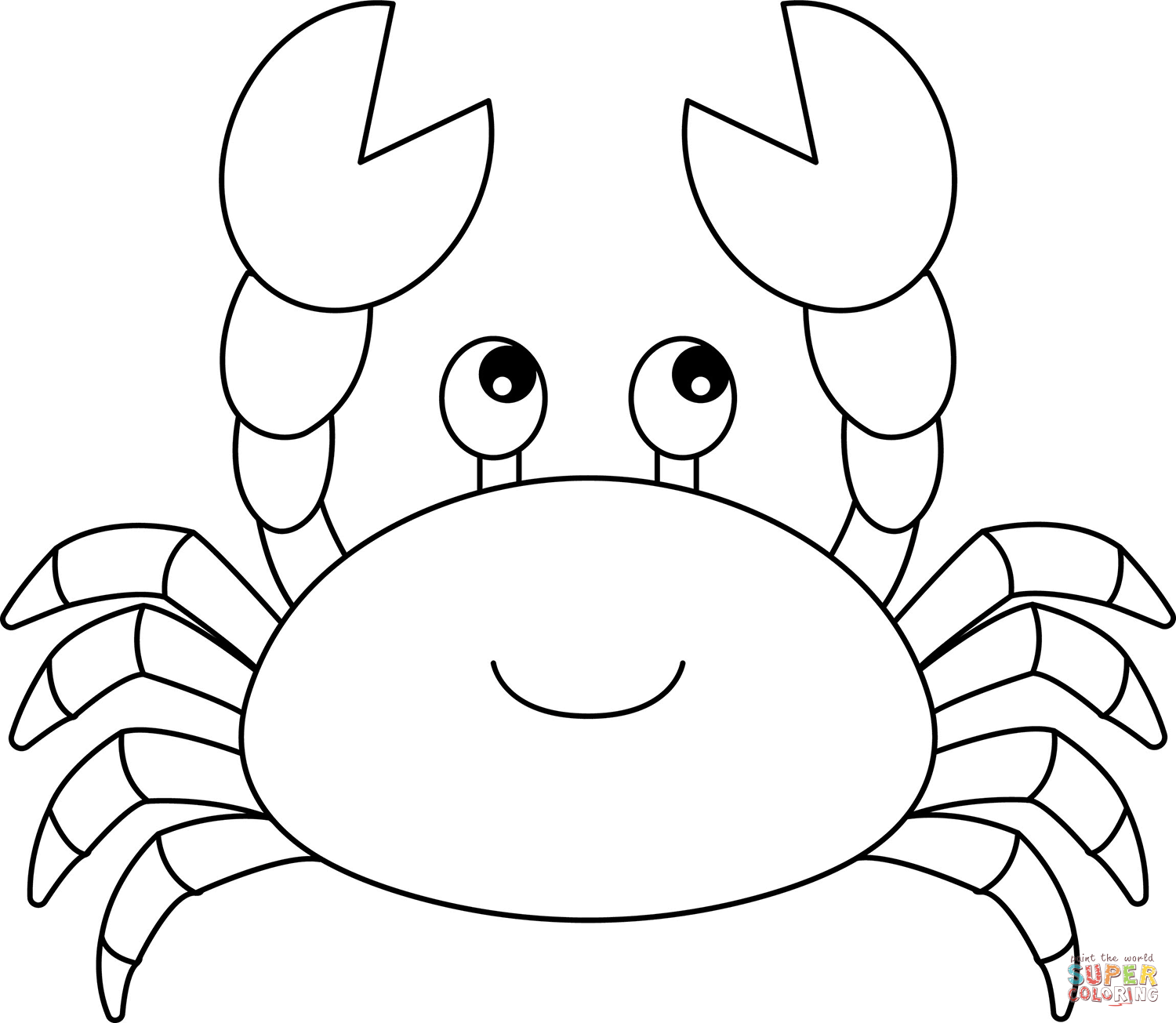 Dibujo de cangrejo lindo para colorear dibujos para colorear imprimir gratis