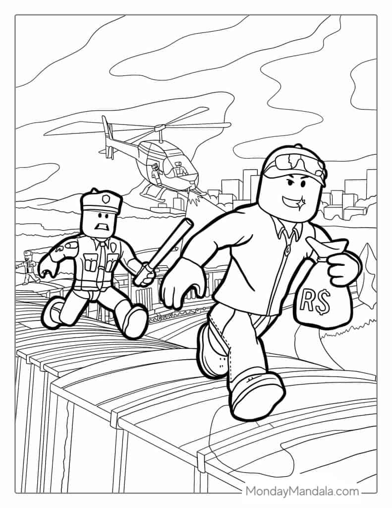 Roblox coloring pages free pdf printables