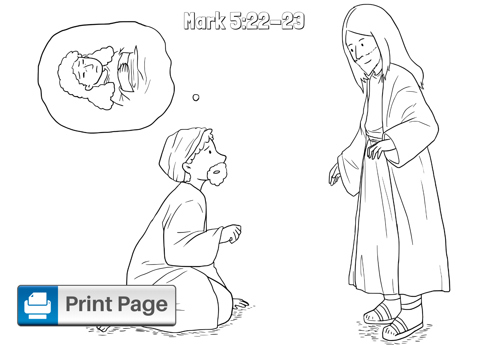 Free jesus heals jairus daughter coloring pages printable pdfs â connectus