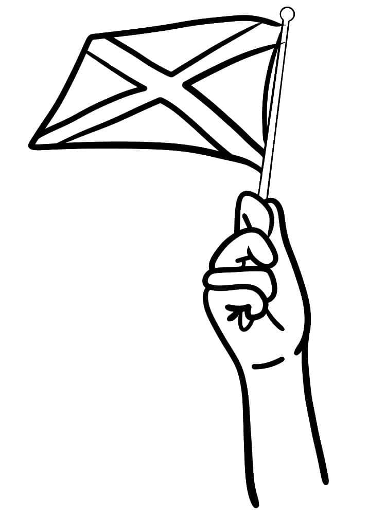 Hand holding jamaica flag coloring page