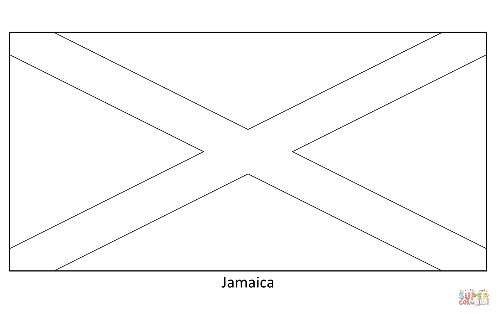 Flag of jamaica coloring page free printable coloring pages