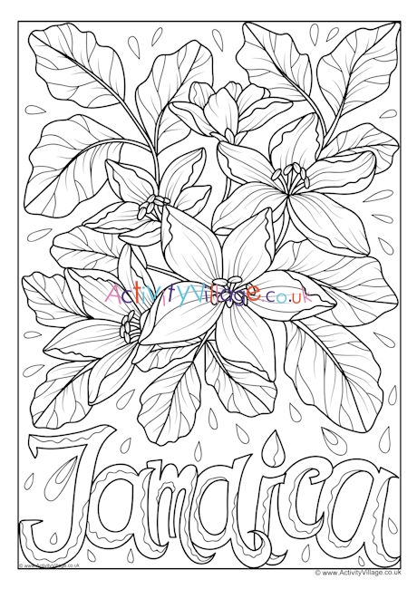 Jamaica national flower louring page