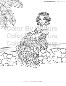 Jamaica coloring page by color by culture