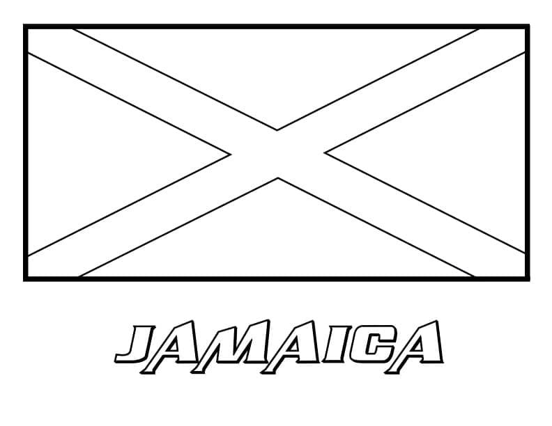 Jamaican flag coloring page