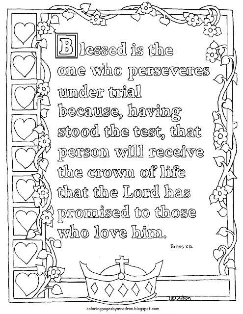 James print and color page hundreds more at my blog httpscoloringpagesbymradronbâ bible coloring pages bible verse coloring page quote coloring pages