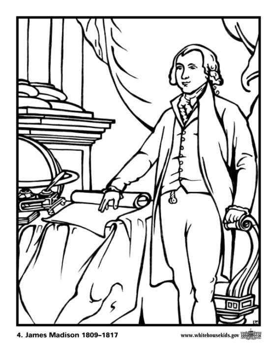 Us presidents james madison coloring pages