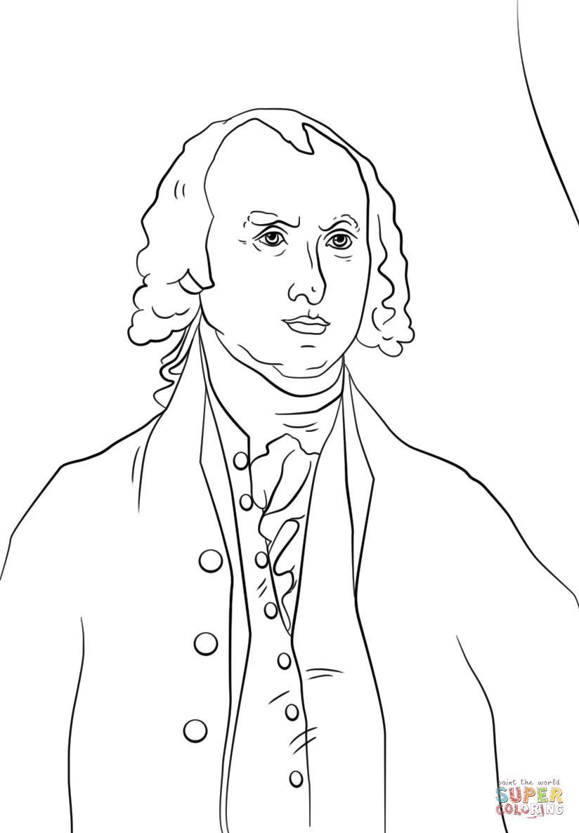 President james madison coloring page free printable coloring pages