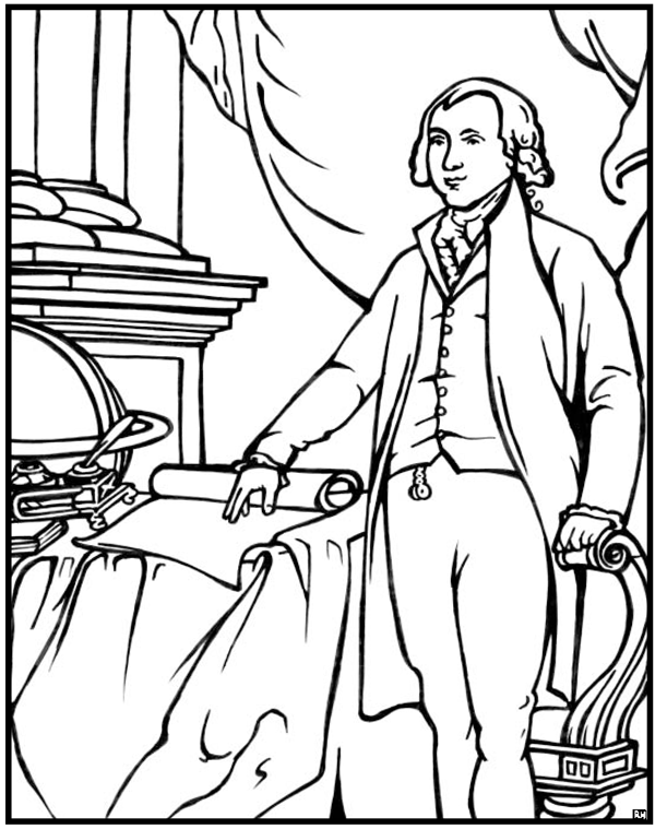 James madison coloring page purple kitty