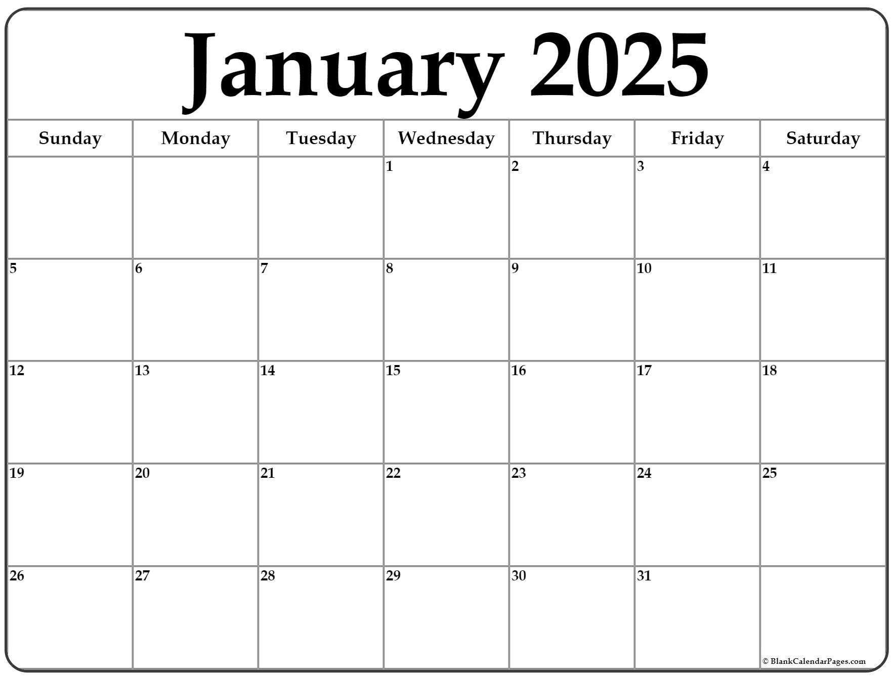January calendar free printable calendar