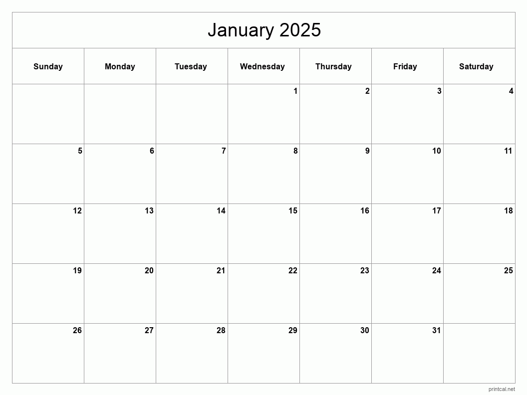 Printable january calendar free printable calendars