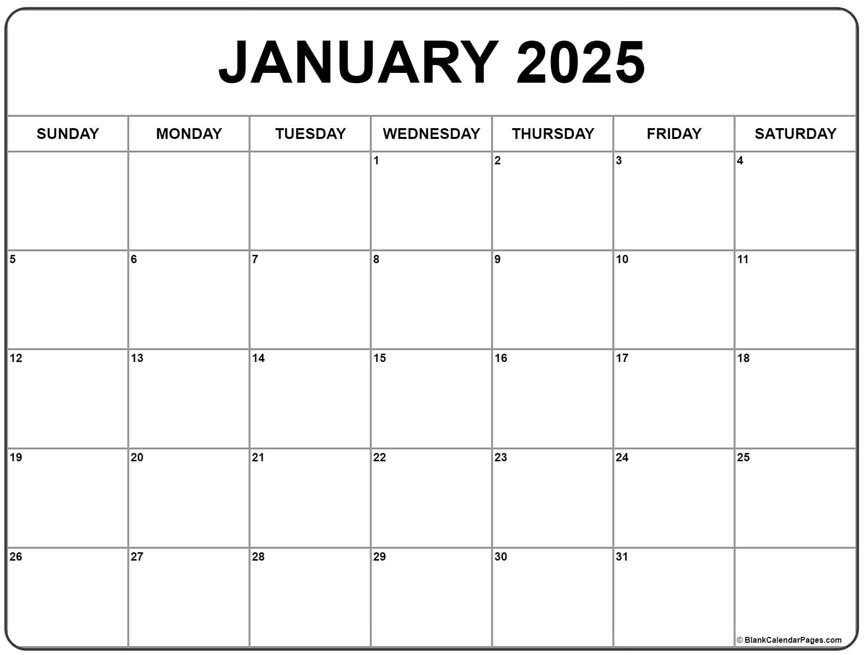 January calendar free printable calendar