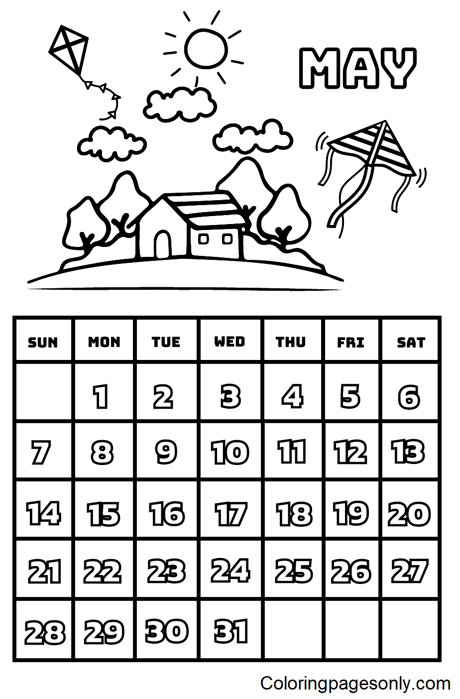 Calendar coloring pages printable for free download