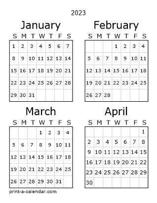 Download printable calendars