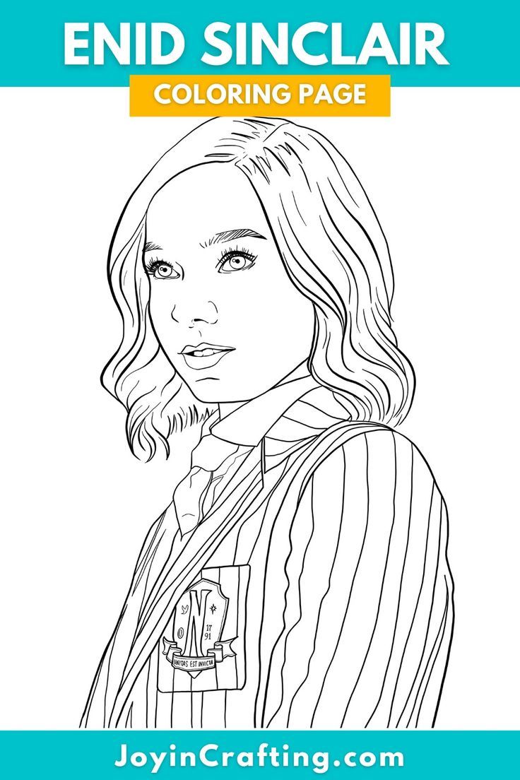 Enid sinclair coloring page wednesday addams netflix coloring pages bunny coloring pages coloring book pages